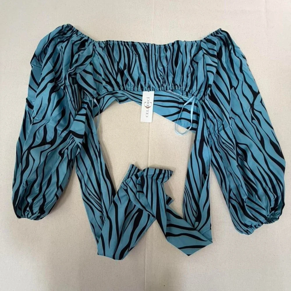 Zebra Print‎ Off Shoulder Top